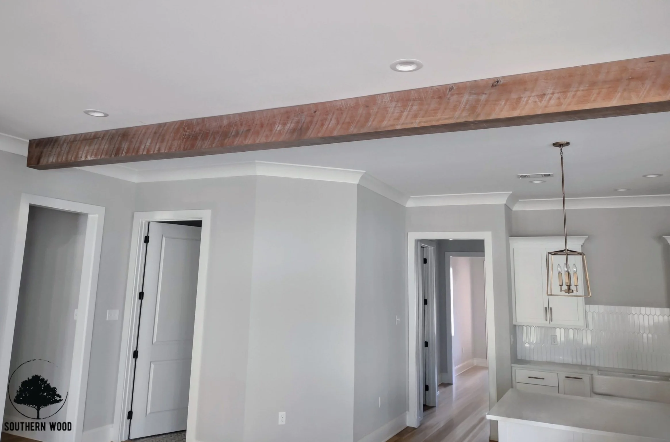 Circle Sawn Box Beams — custom live edge wood tables, mantels, and